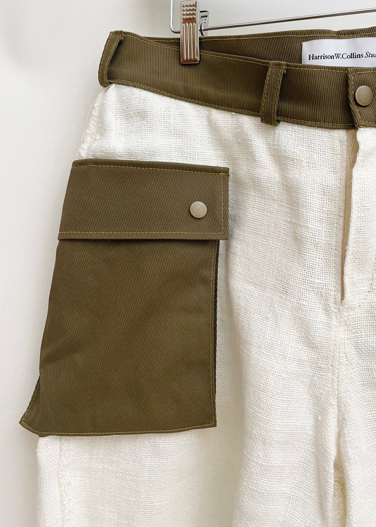 White & Olive // Cargo Shorts
