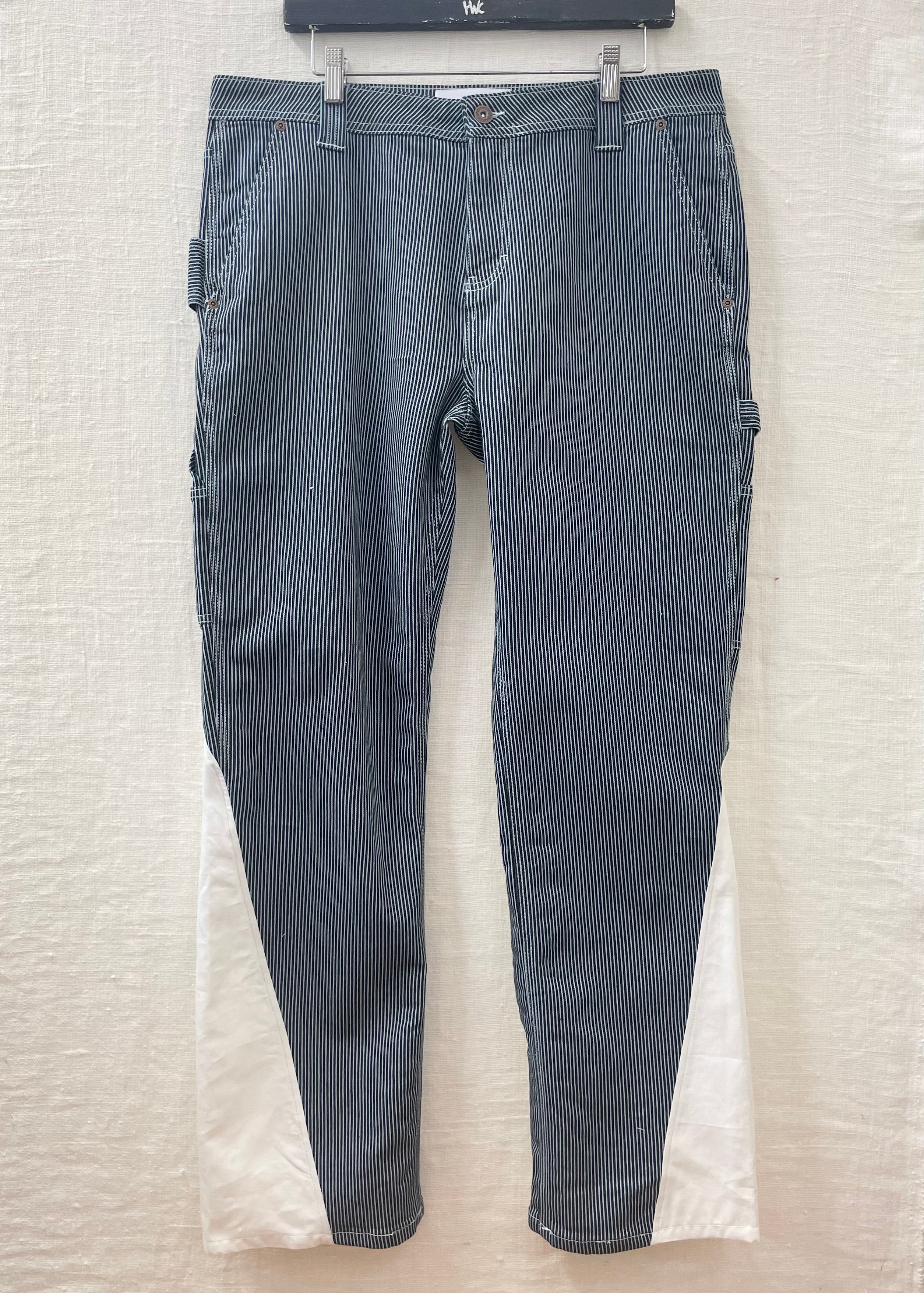 Blue & White Striped Work Pants // ReCut – HarrisonW.Collins Studio