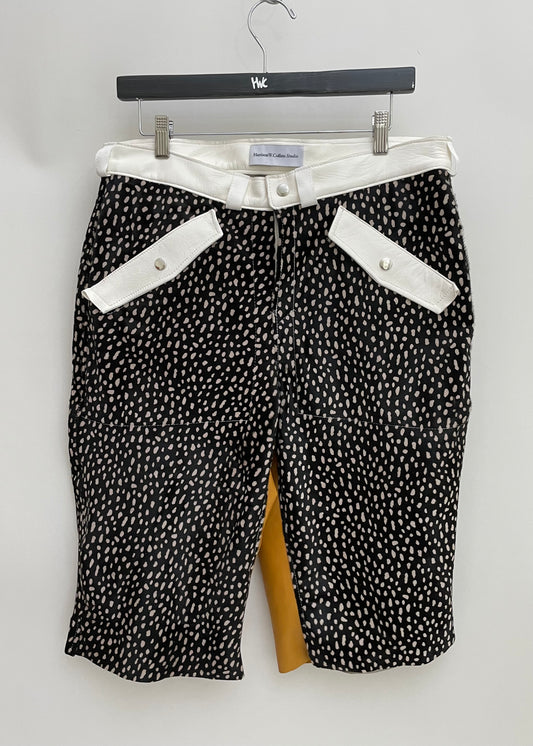 Black White & Mustard // Biker Shorts